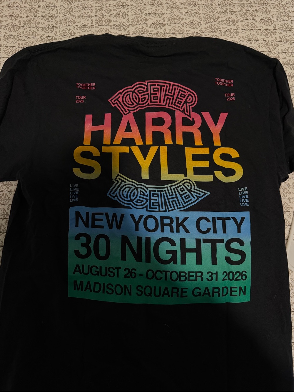 Harry Styles Authentic MSG Exclusive Together Together Tour T‑Shirt